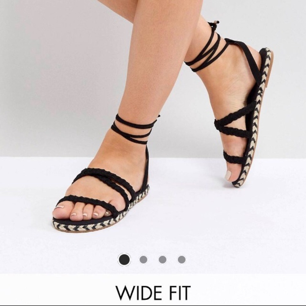 ASOS Jaci WideFit Plaited Espadrille Sandal Sz. 12